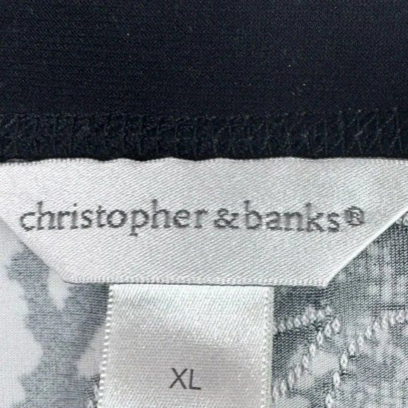 Christopher & Banks Monochrome Patterned Cardigan zip up sweater lace Lacie - Picture 6 of 9